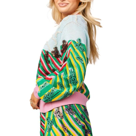 NWT Queen of Sparkles Licensed Yellow Brick Road to Oz Button Up Cardigan - Picture 5 of 10